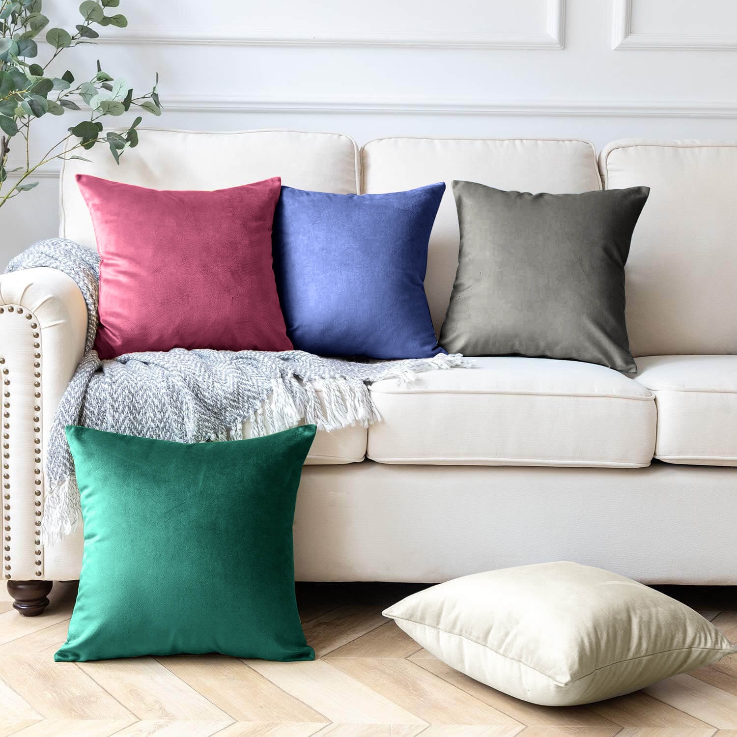 Plain Velvet Cushion Covers