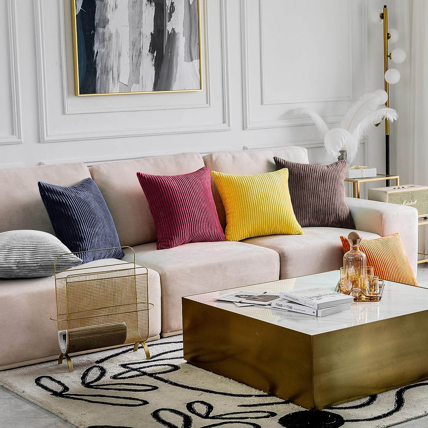 Striped Velvet Cushion Covers