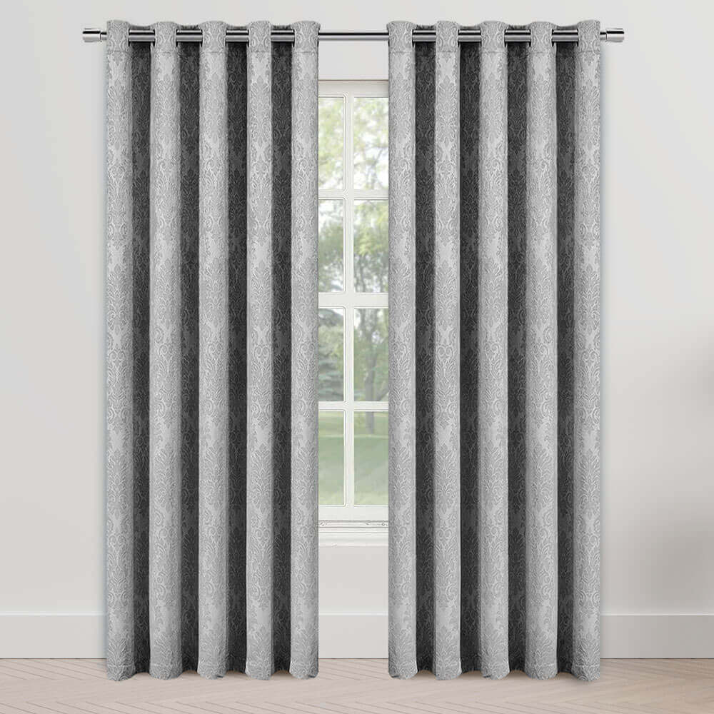 blackout curtain embossed silver