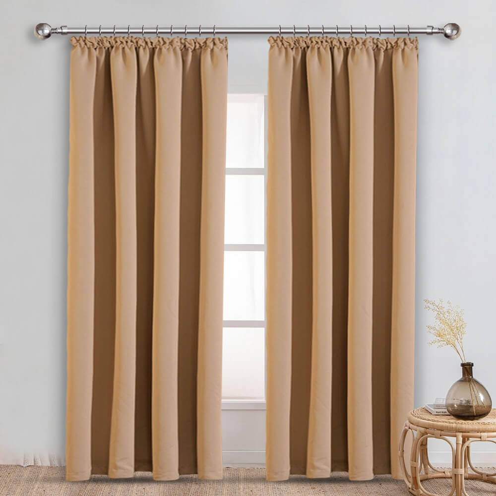 blackout pencil curtains beige